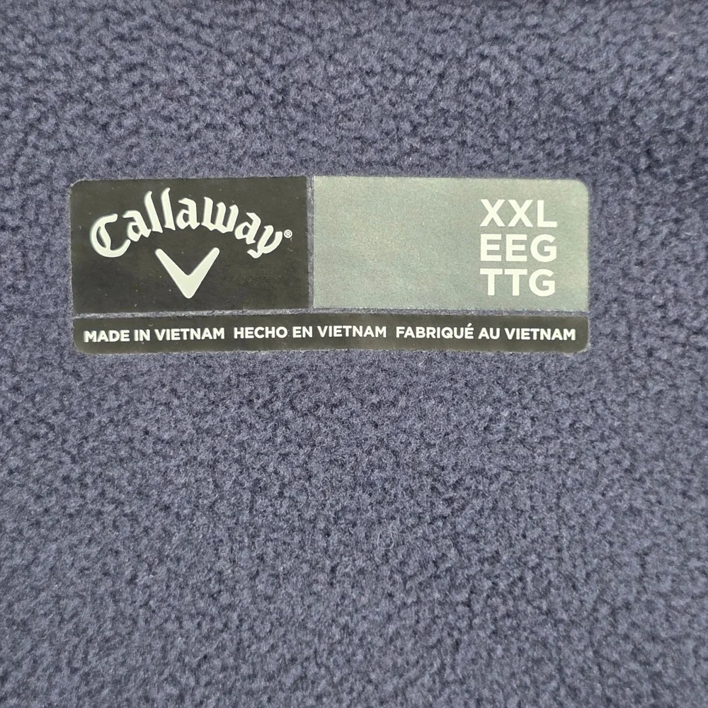 Callaway Quarter Zip Pullover Mens XXL Gray Fleece Lined Performance Golf Top‎